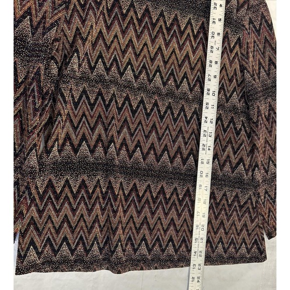 Vtg Carole Little Womens Top Black 8 Funnel Neck Knit Chevron Metallic Boho - Picture 5 of 6